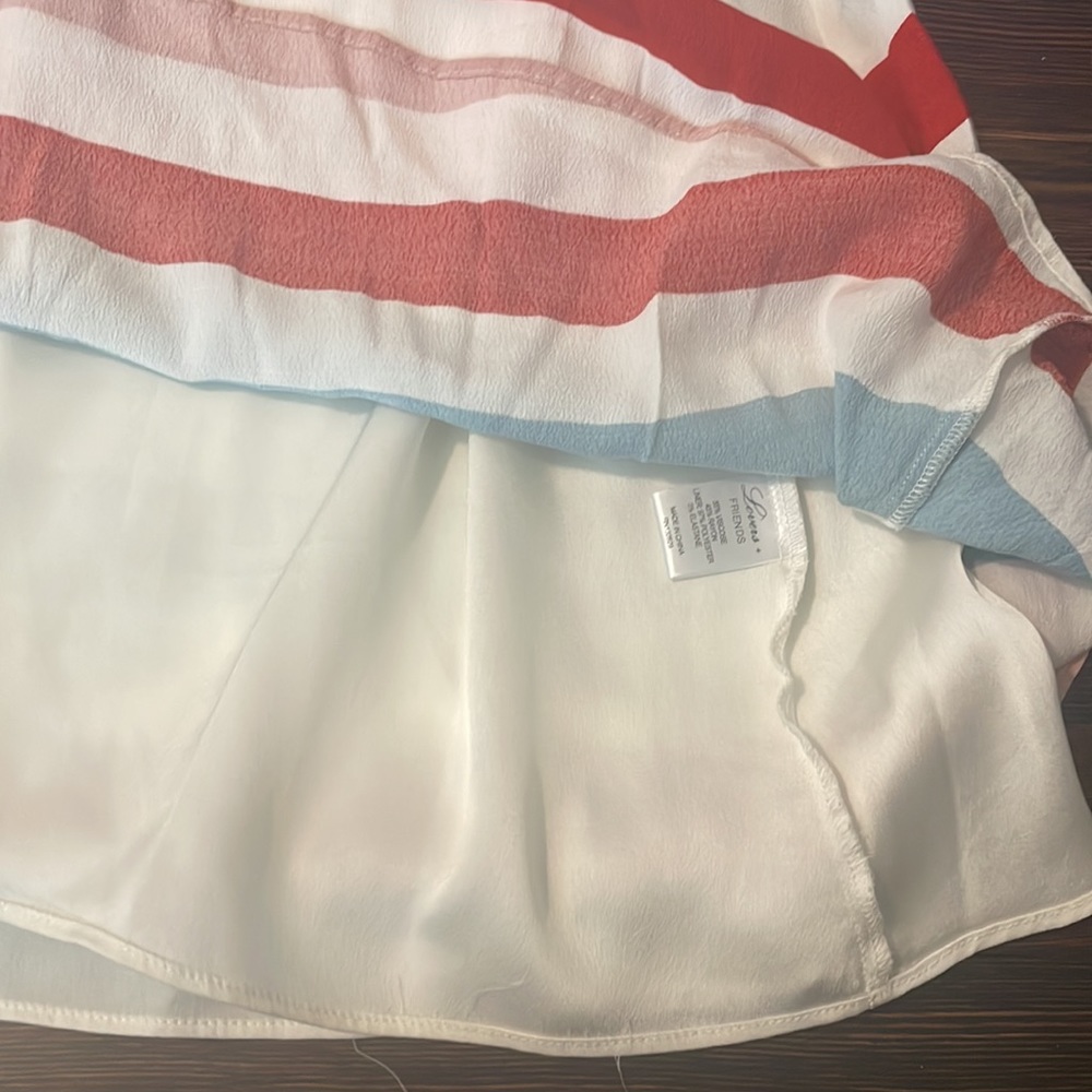 Lovers + Friends patriotic red white blue striped faux wrap dress small - Picture 6 of 8